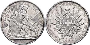Schweiz 5 Franken, 1867, Schwyz, HMZ ... 