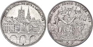 Switzerland 5 Franc, 1876, Lausanne, HMZ ... 