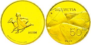 Schweiz 50 Franken, Gold, 2001, 100. ... 
