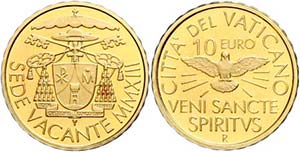 Vatican 10 Euro Gold, 2013, Sede Vacante, ... 