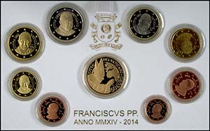 Vatikanstaat 1 Cent bis 2 Euro, 2014, Euro ... 