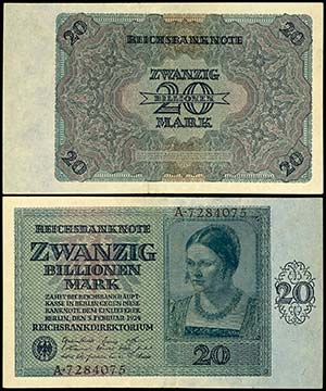 Deutsche Reichsbanknoten 1874-1945 Inflation ... 