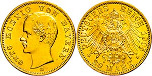 Bayern 20 Mark, 1905, Otto, kl. Kr., vz. , ... 