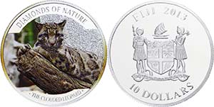 Fiji 10 Dollars, 2013, leopard, 1 oz silver, ... 