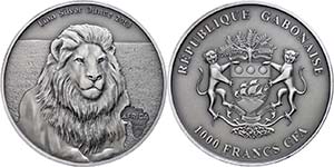 Gabun 1.000 Francs, 2013, Africa - Löwe, 1 ... 
