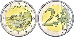 Monaco 2 Euro, 2015, 800 years building of ... 