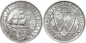 Coins Weimar Republic 3 Reichmark, 1927, 100 ... 