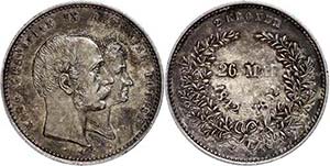 Dänemark 2 Kronen, 1892, Christian IX. auf ... 