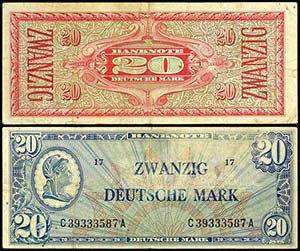 Geldscheine Bank deutscher Länder 20 ... 