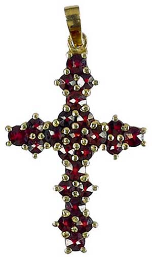 Necklaces Cruciform pendant with studded ... 