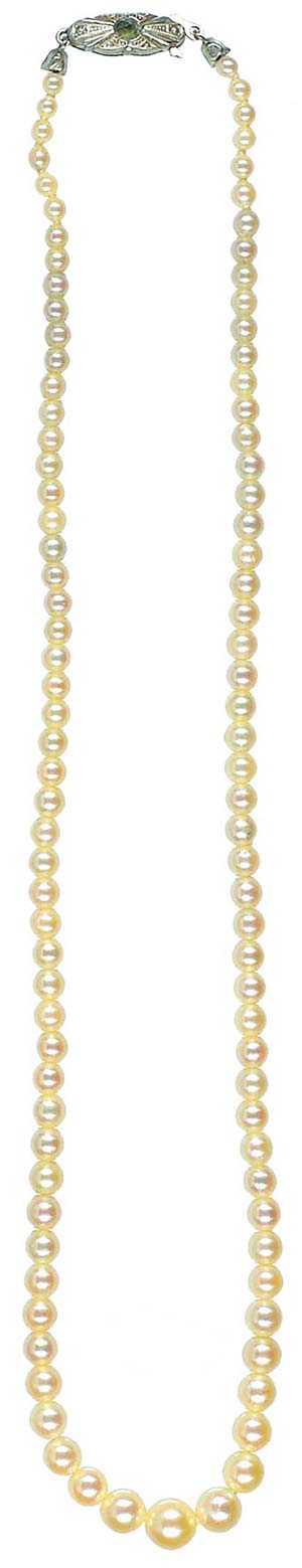 Necklaces Cultured pearl necklace with ... 