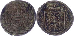 Mainz Archdiocese 3 penny, 1680, Anselm ... 