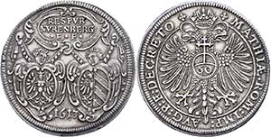 Nürnberg City 60 Kreuzer, 1613, with title ... 