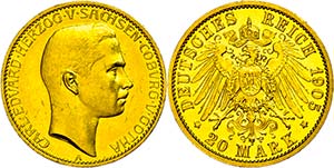 Sachsen-Coburg und Gotha 20 Mark, 1905, Carl ... 