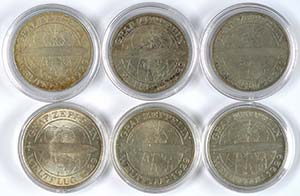Coins Weimar Republic 6 x 5 Reichmark, 1930, ... 