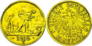 Münzen der deutschen Kolonien DOA, 15 ... 