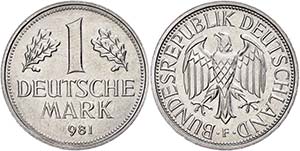 Münzen Bund ab 1946 1 Mark, (1)981 Mzz F., ... 