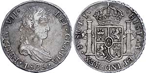 Bolivia 8 Real, 1825, PTS JL, Ferdinand VII, ... 