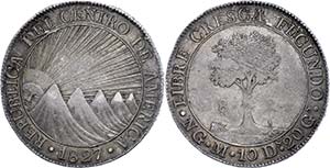 Guatemala 8 Reales, 1827, NG M, KM 4, ss+.  