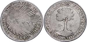 Guatemala 8 Real, 1842, NG M A, KM 4, ss.  ss