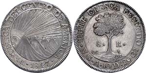 Guatemala 8 Reales, 1847, NG A, KM 4, kl. ... 