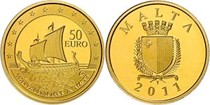 Malta 50 Euro, Gold, 2011, Europäische ... 