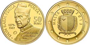 Malta 50 Euro, Gold, 2013, European writer ... 