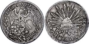 Mexiko 8 Reales, 1825, Durango, DO RL, KM ... 