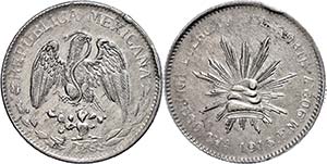 Coins Mexiko Peso, 1915, chihuahua, ... 