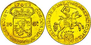 Niederlande Groningen, 14 Gulden, Gold, ... 