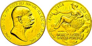 Old Austria Coins until 1918 100 coronas, ... 