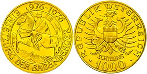Austria 1000 Shilling, Gold, 1976, ... 