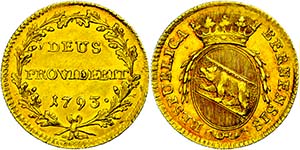 Schweiz Bern, Duplone (7,60g), Gold, 1793, ... 