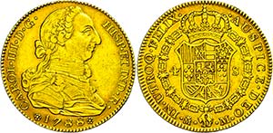 Spain 4 Escudos, Gold, 1788, Karl III., ... 