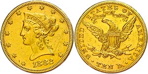 Coins USA 10 Dollars, Gold, 1882, freedom ... 