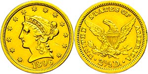 Coins USA 2 1/2 Dollars, Gold, 1896, ... 