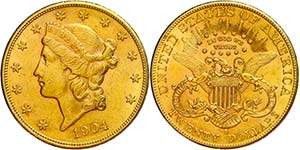 Coins USA 20 Dollars, Gold, 1904, Mzz S San ... 