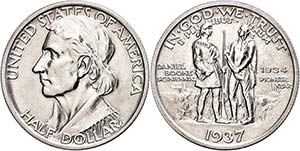 Coins USA 1 / 2 Dollar, 1937, Boone, KM ... 