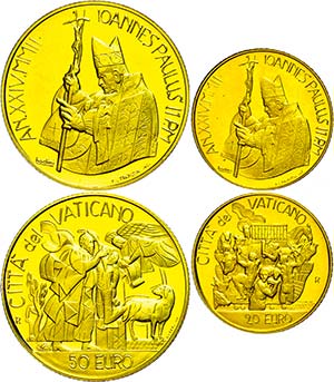 Vatican 20 and 50 Euro, Gold, 2002, Johannes ... 