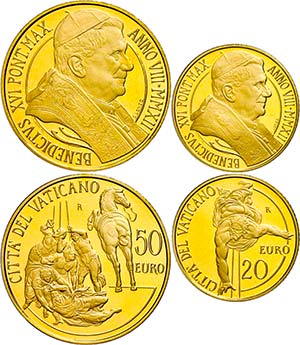 Vatican 20 and 50 Euro, Gold, 2012, Benedict ... 