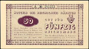 Deutsche Reichsbanknoten 1874-1945 Kärnten, ... 