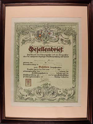 Varia Österreich, 1926, Gesellenbrief, ... 