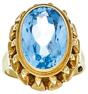 Gemmed Rings Ladies finger ring with blue ... 