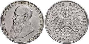 Sachsen-Meiningen 5 Mark, 1908, Georg II., ... 