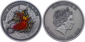 Fiji 20 Dollars, 2012, bird of paradise, 2 ... 