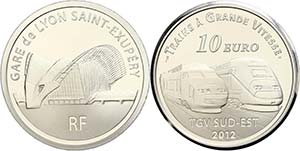 Frankreich 10 Euro, 2012, Eisenbahn in ... 