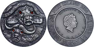 Niue 1 Dollar, 2014, Büffel, 1 Unze Silber, ... 