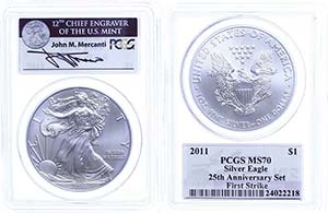 USA 1 Dollar, 2011, Silver Eagle, in Slab ... 