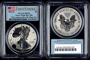 USA 1 Dollar, 2012, S, Silver Eagle, in Slab ... 