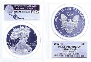 USA 1 Dollar, 2012, W, Silver Eagle, in Slab ... 